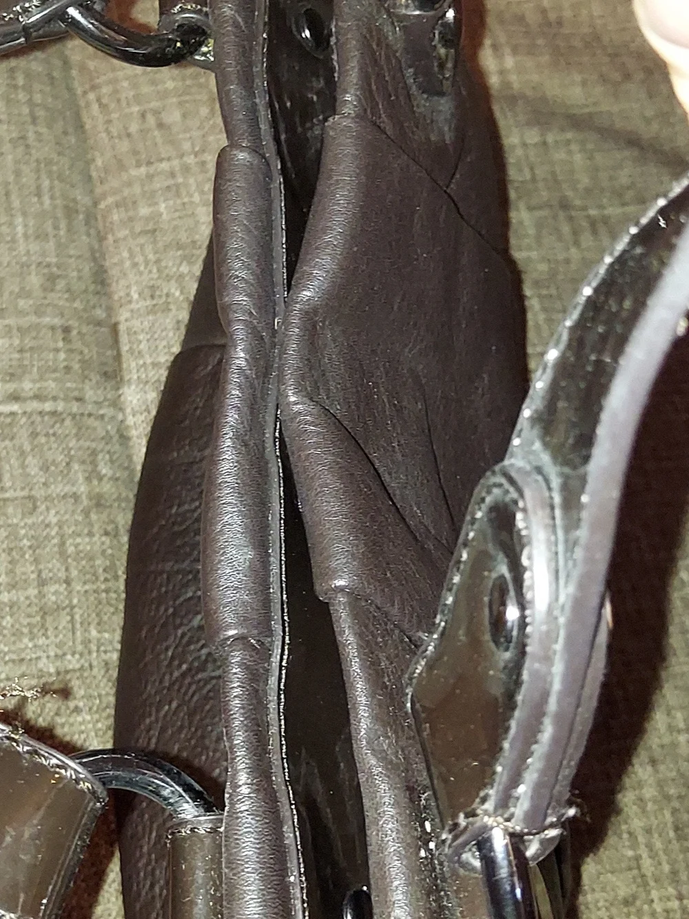 Simply Vera Vera Wang Black Satchel with Patent Handles